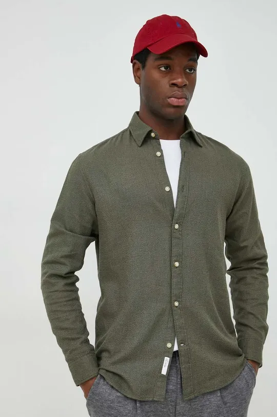 πράσινο Βαμβακερό πουκάμισο Selected Homme
