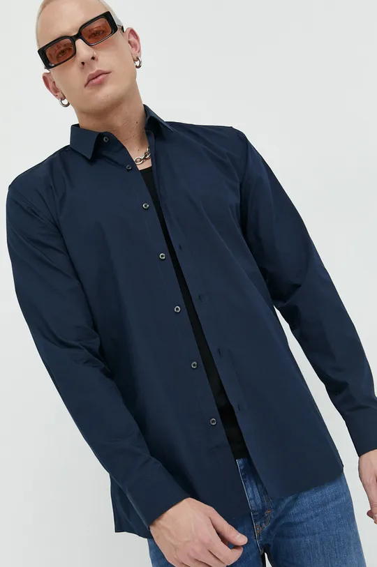 σκούρο μπλε Βαμβακερό πουκάμισο HUGO Ανδρικά