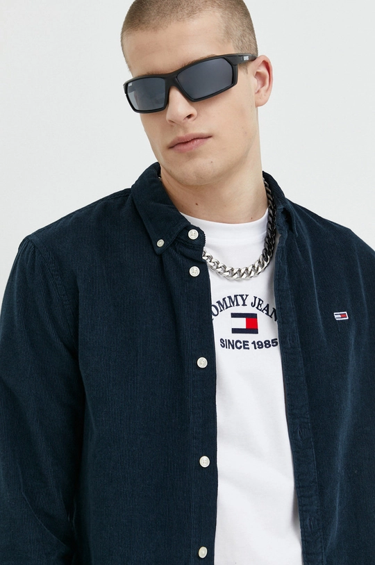 granatowy Tommy Jeans koszula sztruksowa