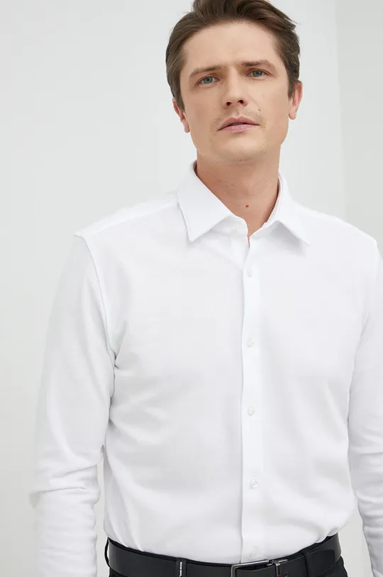 λευκό Βαμβακερό πουκάμισο BOSS Ανδρικά