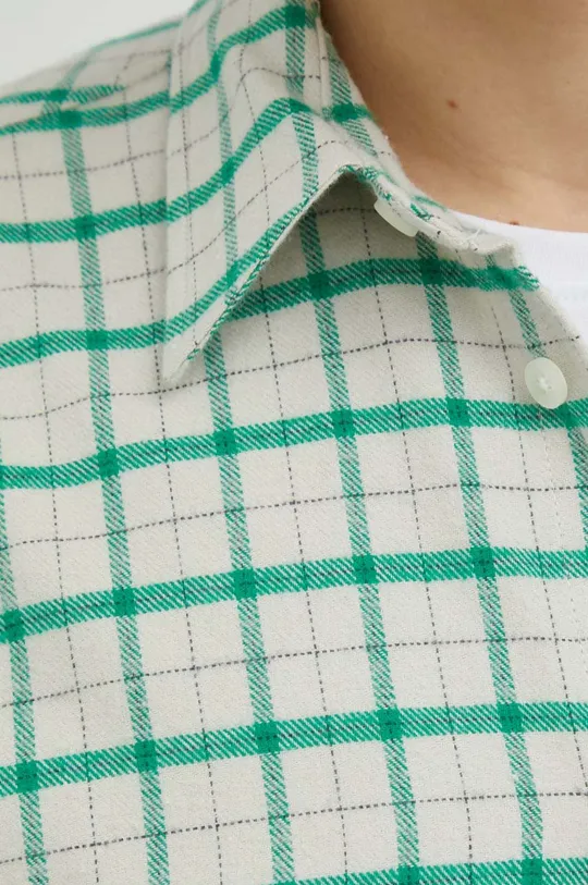 Bombažna srajca Samsoe Samsoe zelena