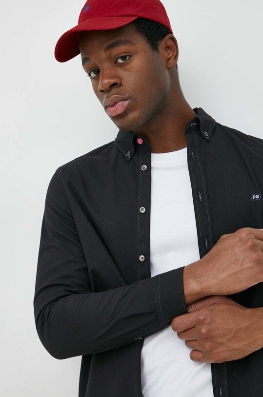 Рубашка Paul Smith мужская цвет чёрный regular воротник button-down ...