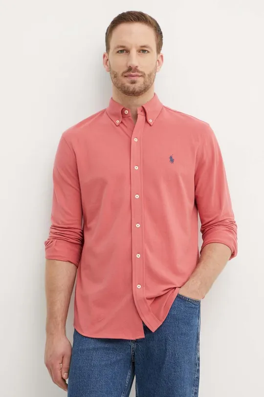 ροζ Βαμβακερό πουκάμισο Polo Ralph Lauren Ανδρικά