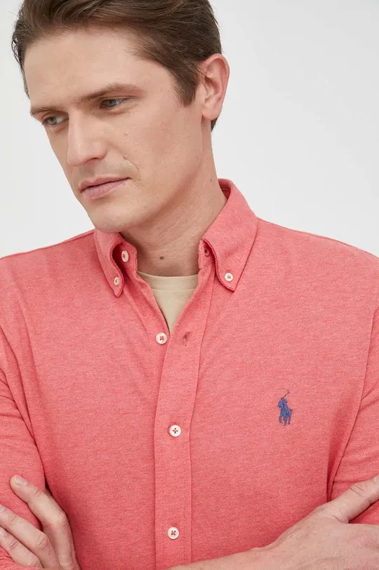 κόκκινο Βαμβακερό πουκάμισο Polo Ralph Lauren Ανδρικά