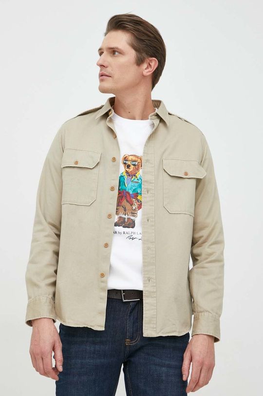 béžová Džínová košile Polo Ralph Lauren Pánský