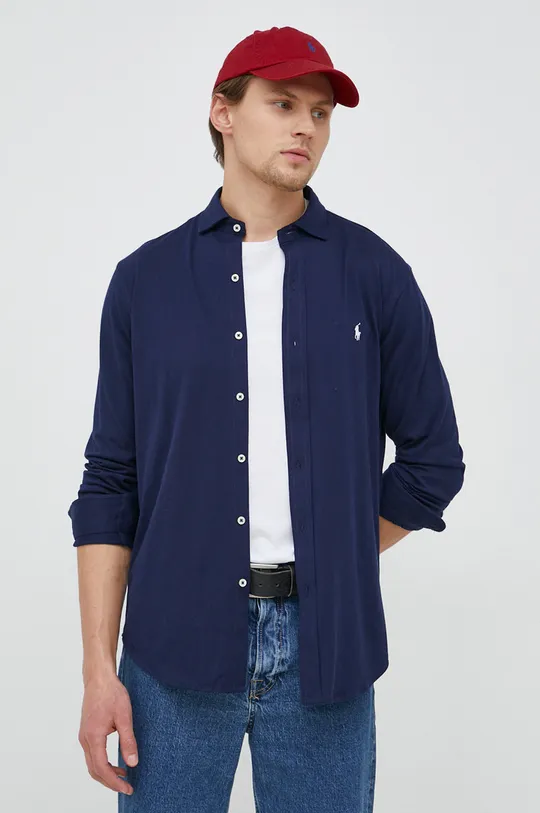 σκούρο μπλε Βαμβακερό πουκάμισο Polo Ralph Lauren Ανδρικά