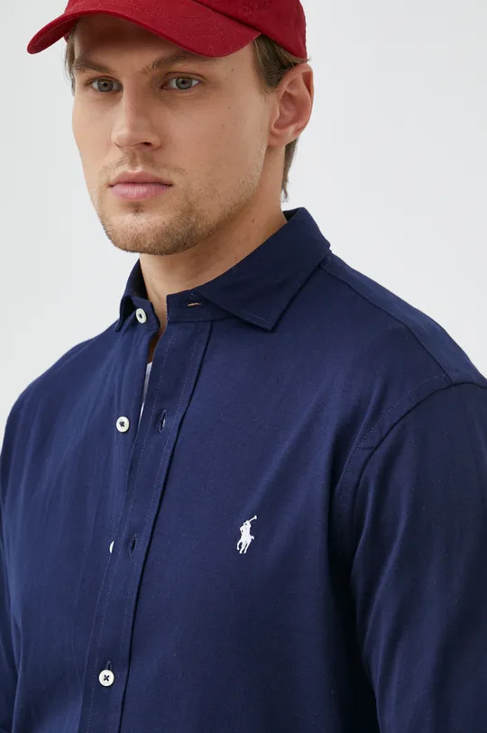 mornarsko modra Bombažna srajca Polo Ralph Lauren