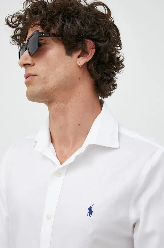 λευκό Βαμβακερό πουκάμισο Polo Ralph Lauren Ανδρικά