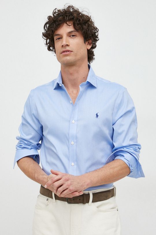 světle modrá Bavlněné tričko Polo Ralph Lauren