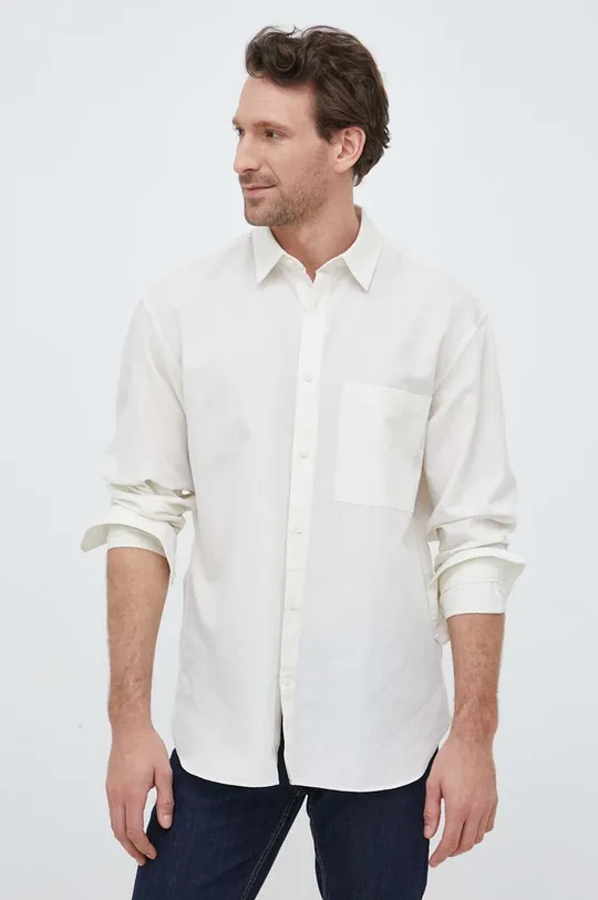 bež Košulja s dodatkom lana Calvin Klein
