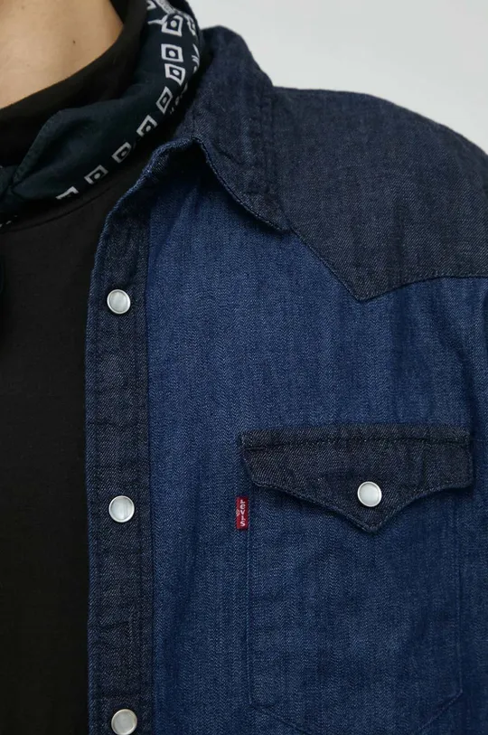 Levi's camicia di jeans blu navy