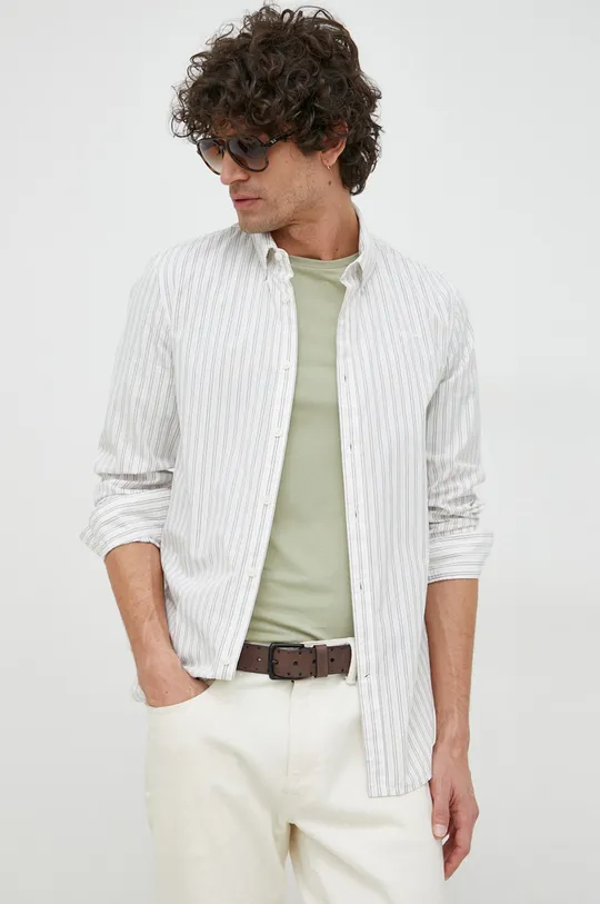 λευκό Βαμβακερό πουκάμισο Pepe Jeans Lonnie Ανδρικά