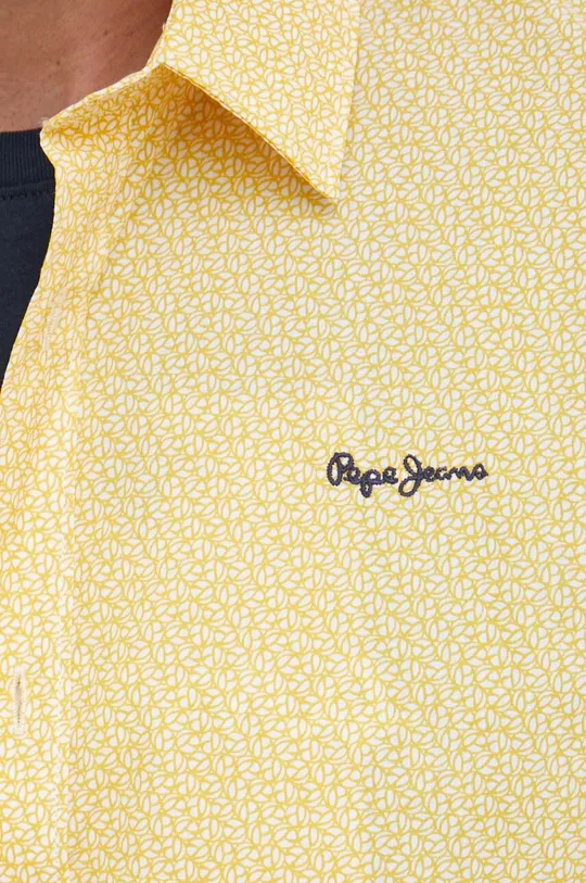 Βαμβακερό πουκάμισο Pepe Jeans κίτρινο