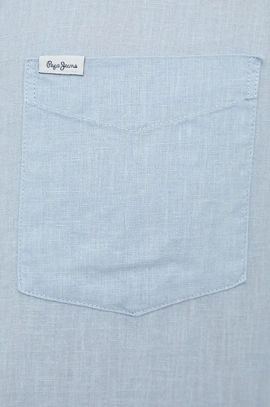 Сорочка з льону Pepe Jeans Parker Long блакитний