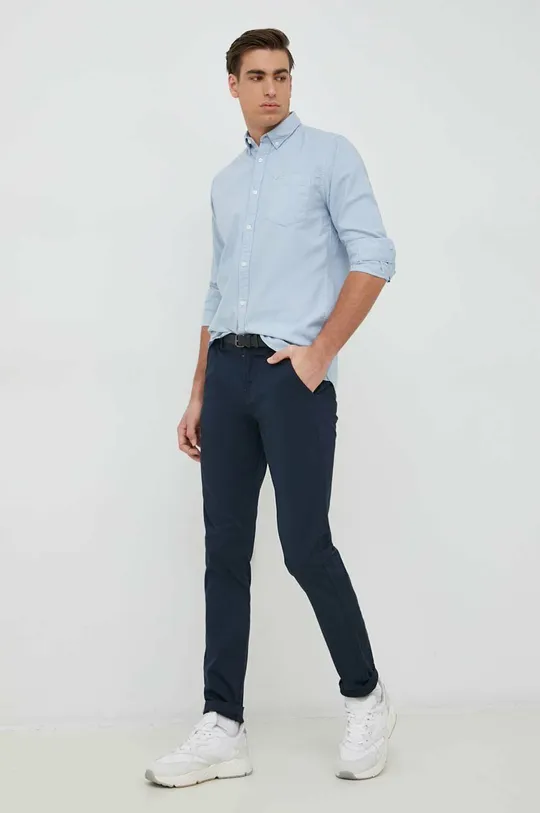 Βαμβακερό πουκάμισο Pepe Jeans Fabio μπλε