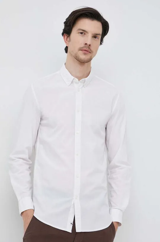 λευκό Βαμβακερό πουκάμισο Pepe Jeans Peyton Ανδρικά
