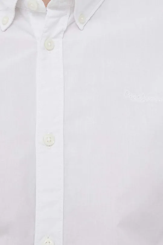 Βαμβακερό πουκάμισο Pepe Jeans Peyton λευκό