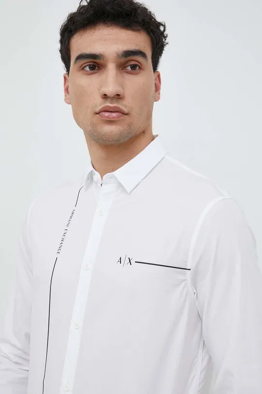 biela Bavlnená košeľa Armani Exchange