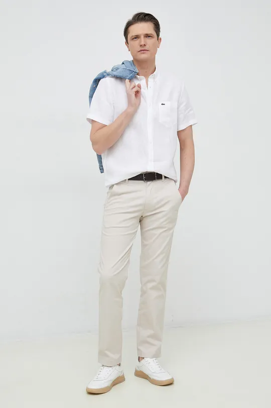 Lacoste linen shirt white