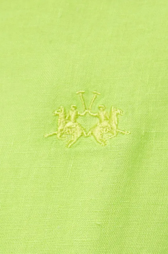 Lanena košulja La Martina zelena