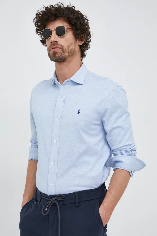 блакитний Бавовняна сорочка Polo Ralph Lauren Чоловічий
