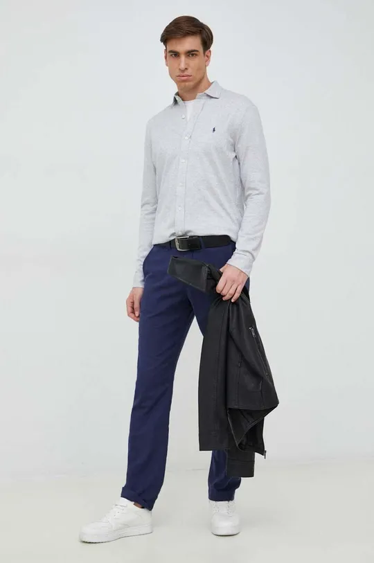 Бавовняна сорочка Polo Ralph Lauren сірий