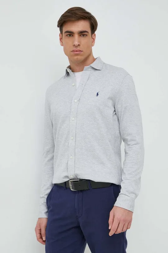 серый Хлопковая рубашка Polo Ralph Lauren