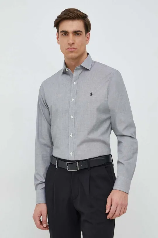 sivá Bavlnená košeľa Polo Ralph Lauren