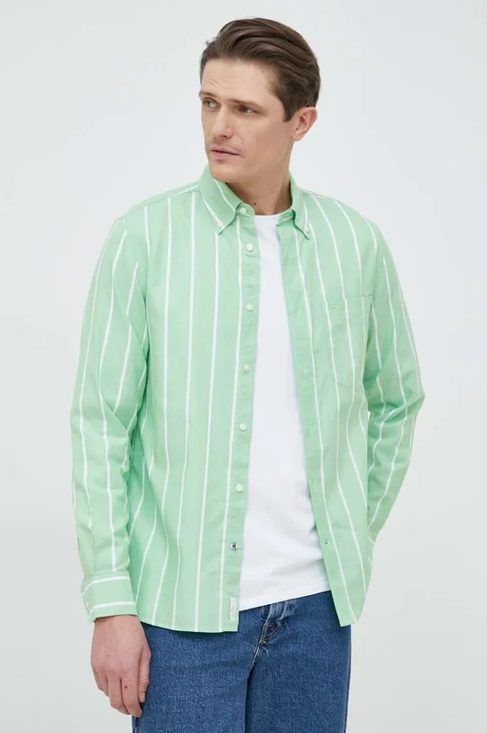 zelená Bavlnená košeľa Tommy Hilfiger Pánsky