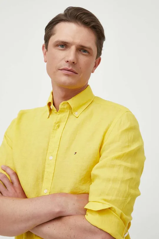 żółty Tommy Hilfiger koszula lniana