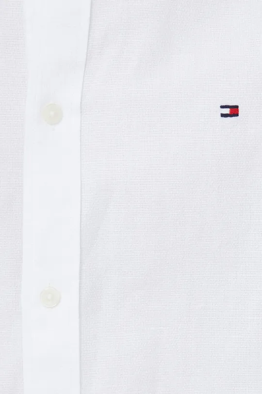 Λινό πουκάμισο Tommy Hilfiger λευκό