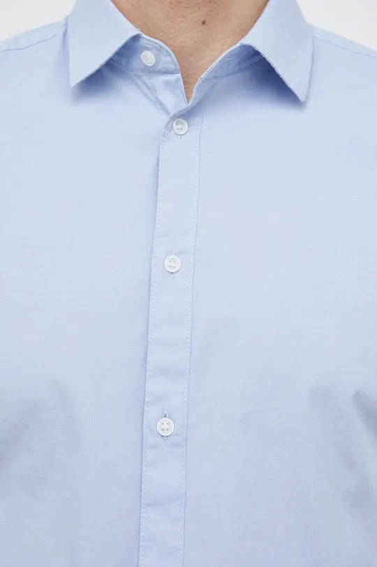 Βαμβακερό πουκάμισο Sisley μπλε
