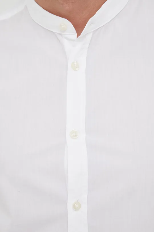Βαμβακερό πουκάμισο United Colors of Benetton λευκό