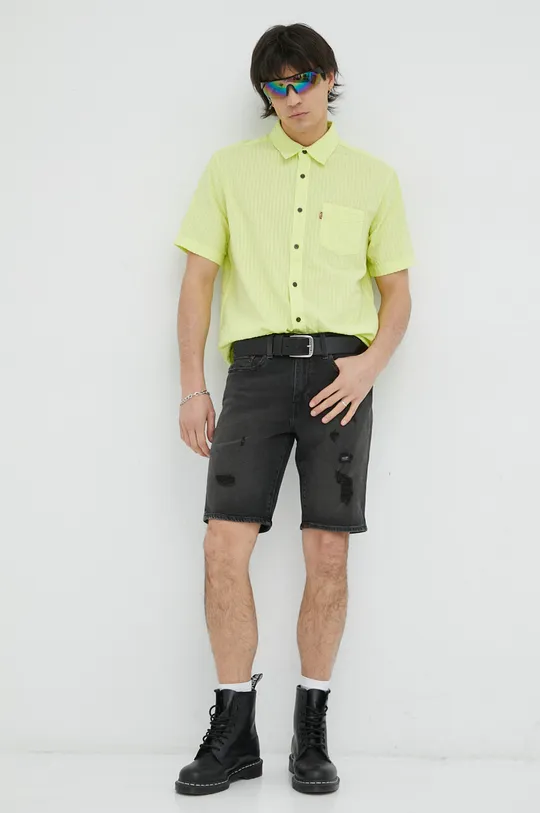 Βαμβακερό πουκάμισο Levi's πράσινο