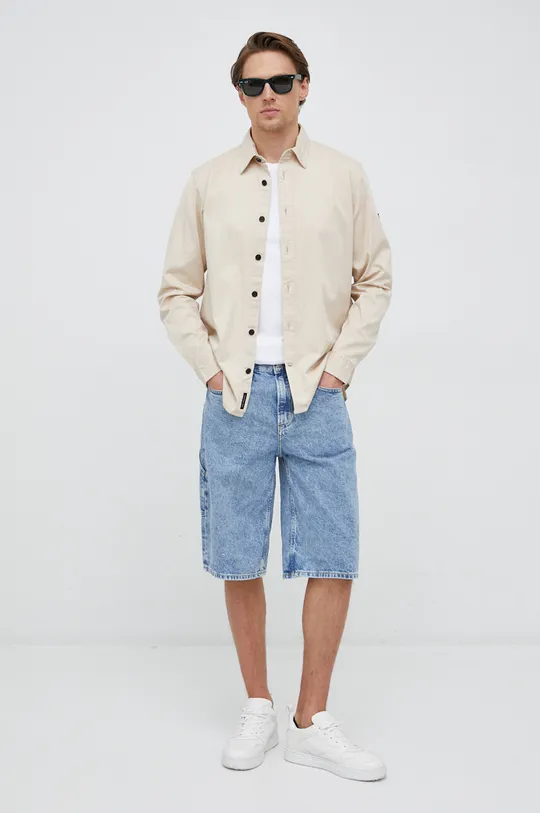 Πουκάμισο Calvin Klein Jeans μπεζ