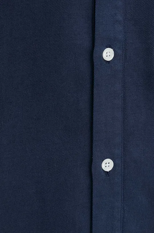 Bruuns Bazaar camicia in lino misto Lin Nuit blu navy