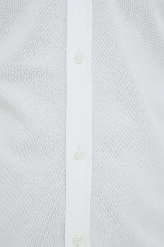 Βαμβακερό πουκάμισο Bruuns Bazaar Pique Norman λευκό