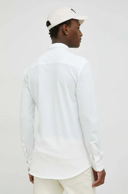 biały Bruuns Bazaar koszula bawełniana Pique Norman