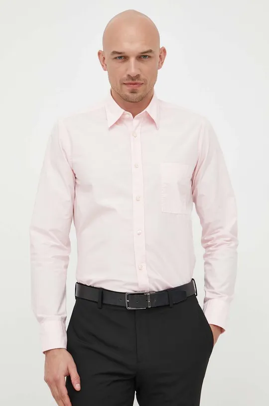 розовый Хлопковая рубашка BOSS BOSS ORANGE Мужской