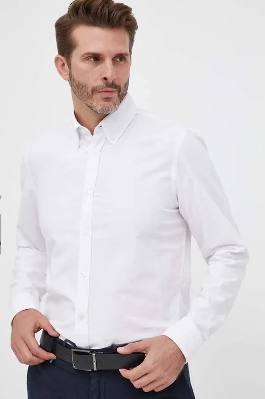 λευκό Βαμβακερό πουκάμισο BOSS BOSS ORANGE