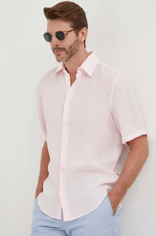 rosa BOSS camicia di lino BOSS ORANGE Uomo