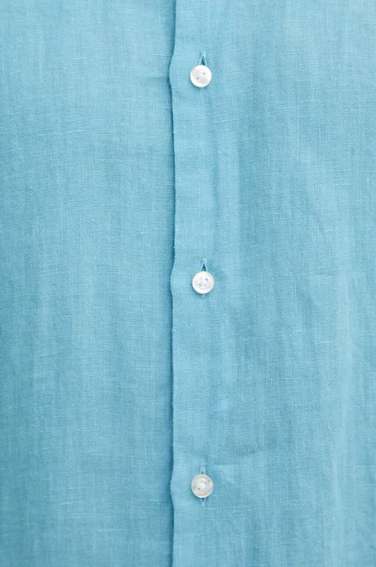 BOSS camicia di lino BOSS ORANGE blu
