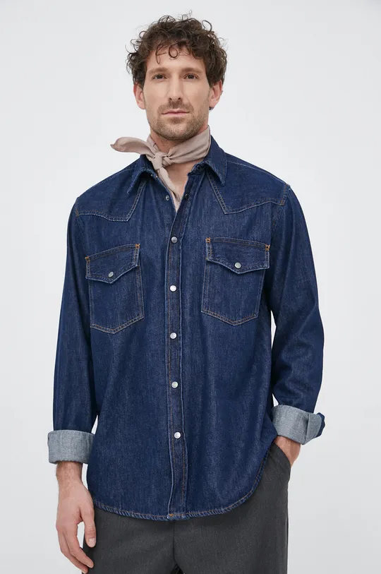 BOSS koszula jeansowa BOSS ORANGE 100 % Bawełna