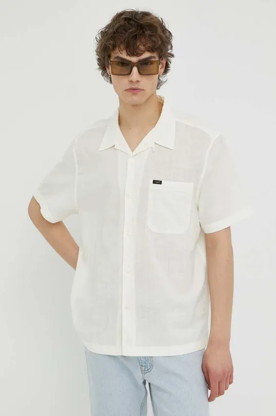 béžová Bavlnená košeľa Lee Pánsky