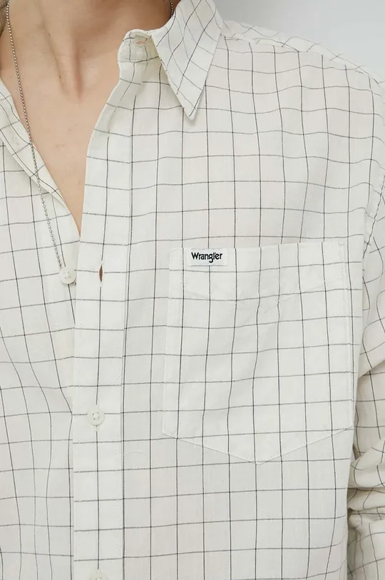 Βαμβακερό πουκάμισο Wrangler μπεζ