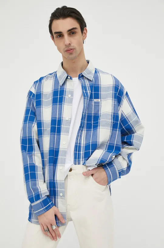 blu Wrangler camicia in cotone