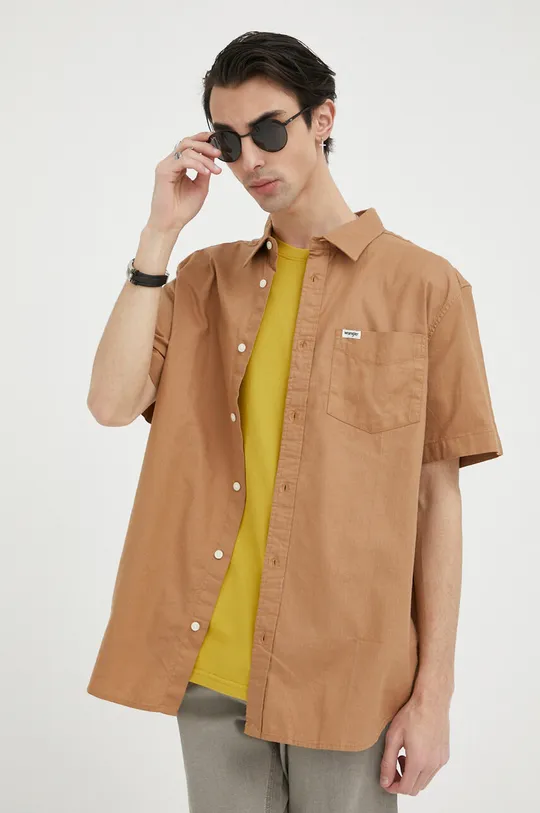 marrone Wrangler camicia in cotone