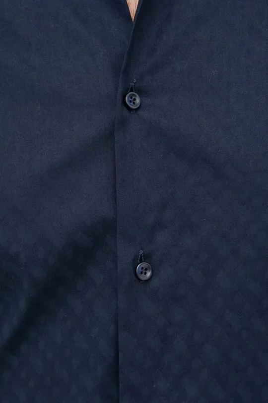 BOSS camicia in cotone blu navy