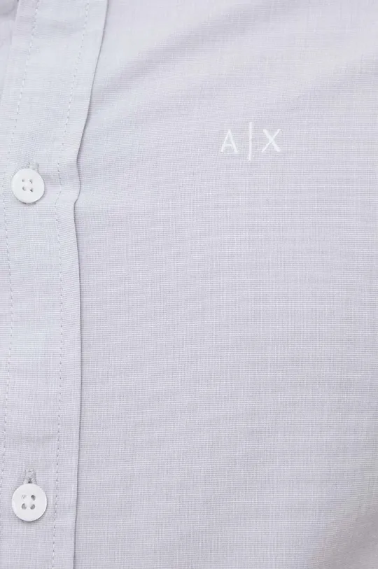 Хлопковая рубашка Armani Exchange серый
