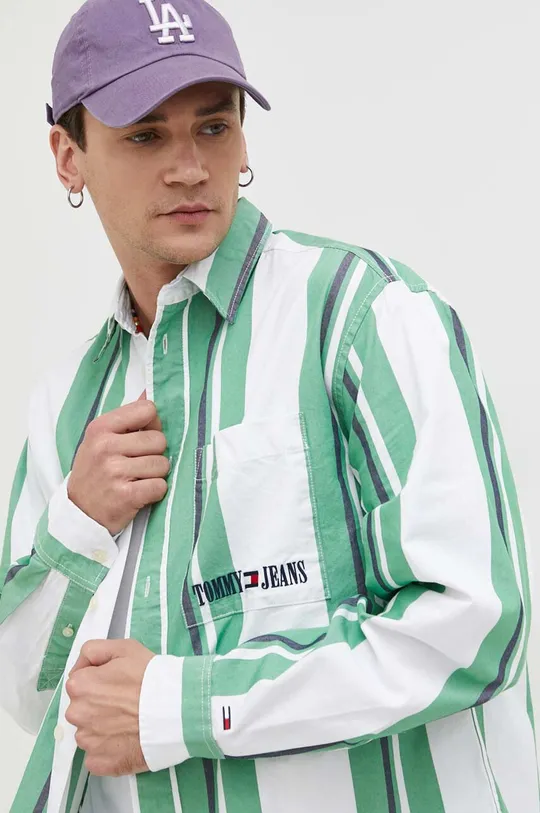 πράσινο Βαμβακερό πουκάμισο Tommy Jeans